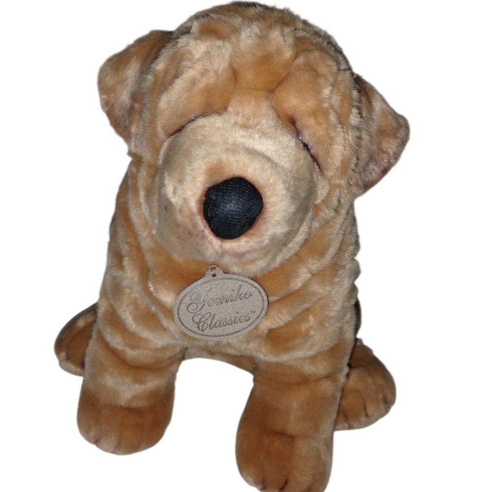 Vintage Russ Yamiko Classic Sharpei Dog Realistic‎ Lifelike 14" Stuffed Plush